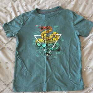 Old Navy Teal T-Shirt with Colorful Snake Design